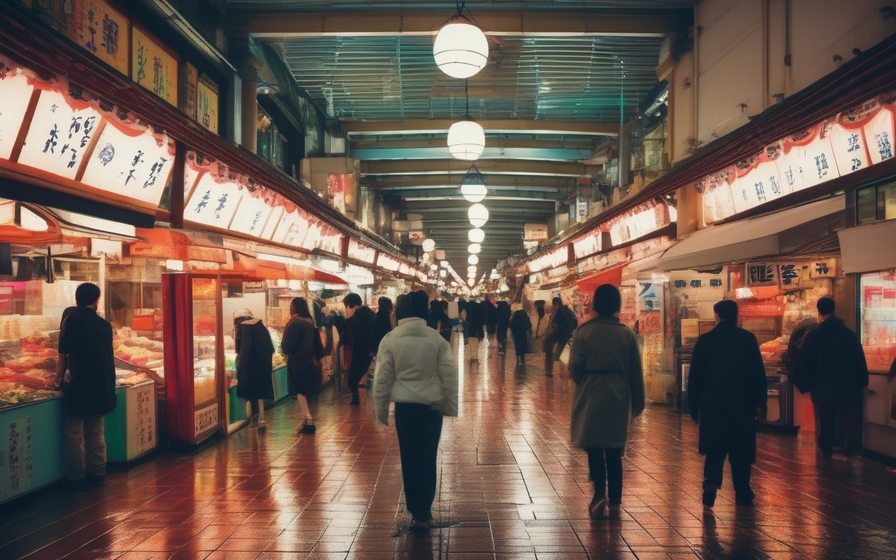 Kannai side street with Showa-era shopfronts