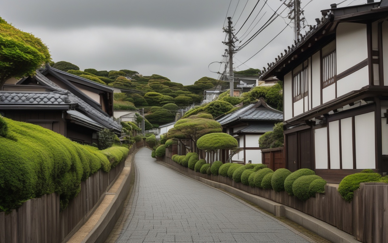 Yamate hillside Western residences and lane